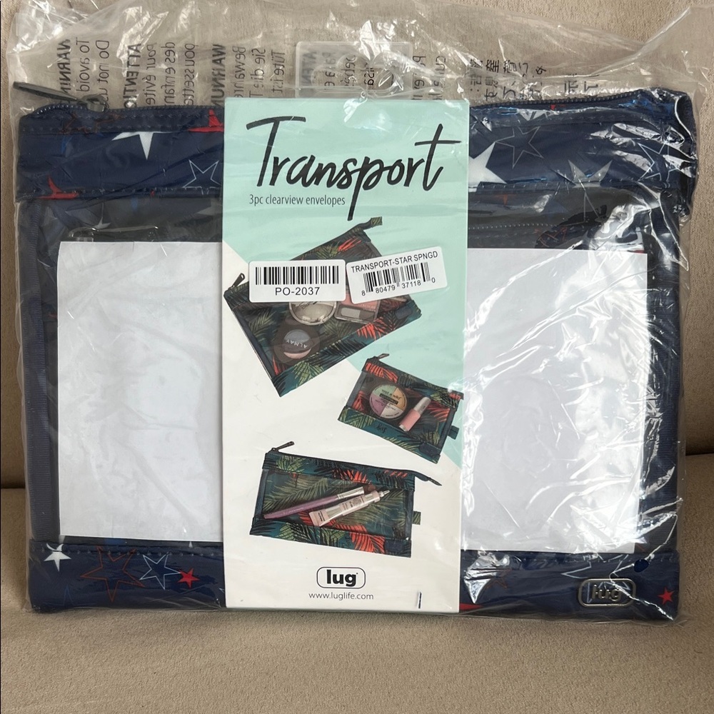 NWT Lug Transport 3-Piece Clearview Storage Envelopes is Star Spangled 🌟